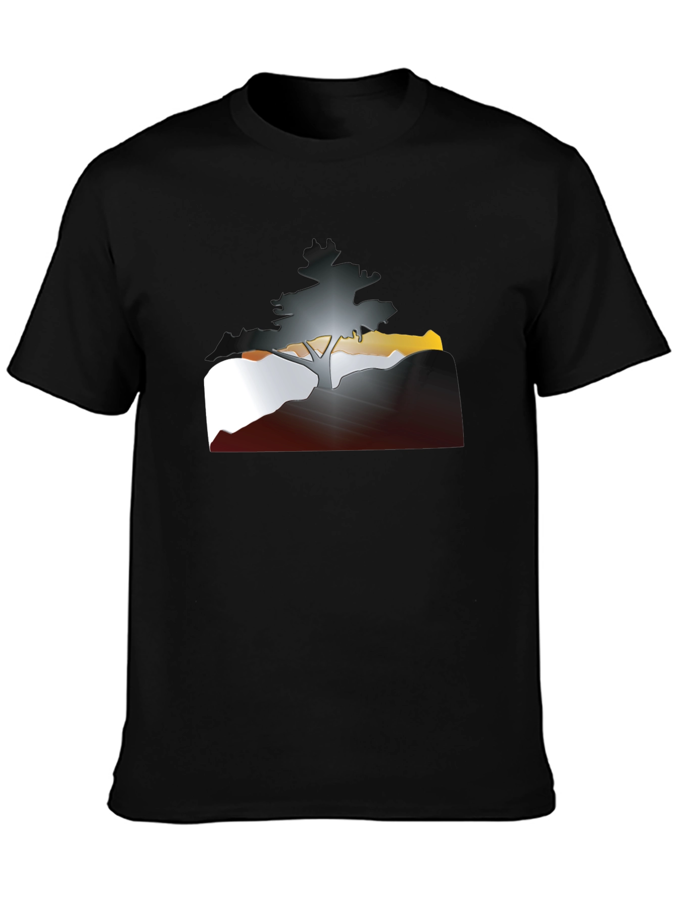 Tree Silhouette Graphic Tee - Mens Casual Style