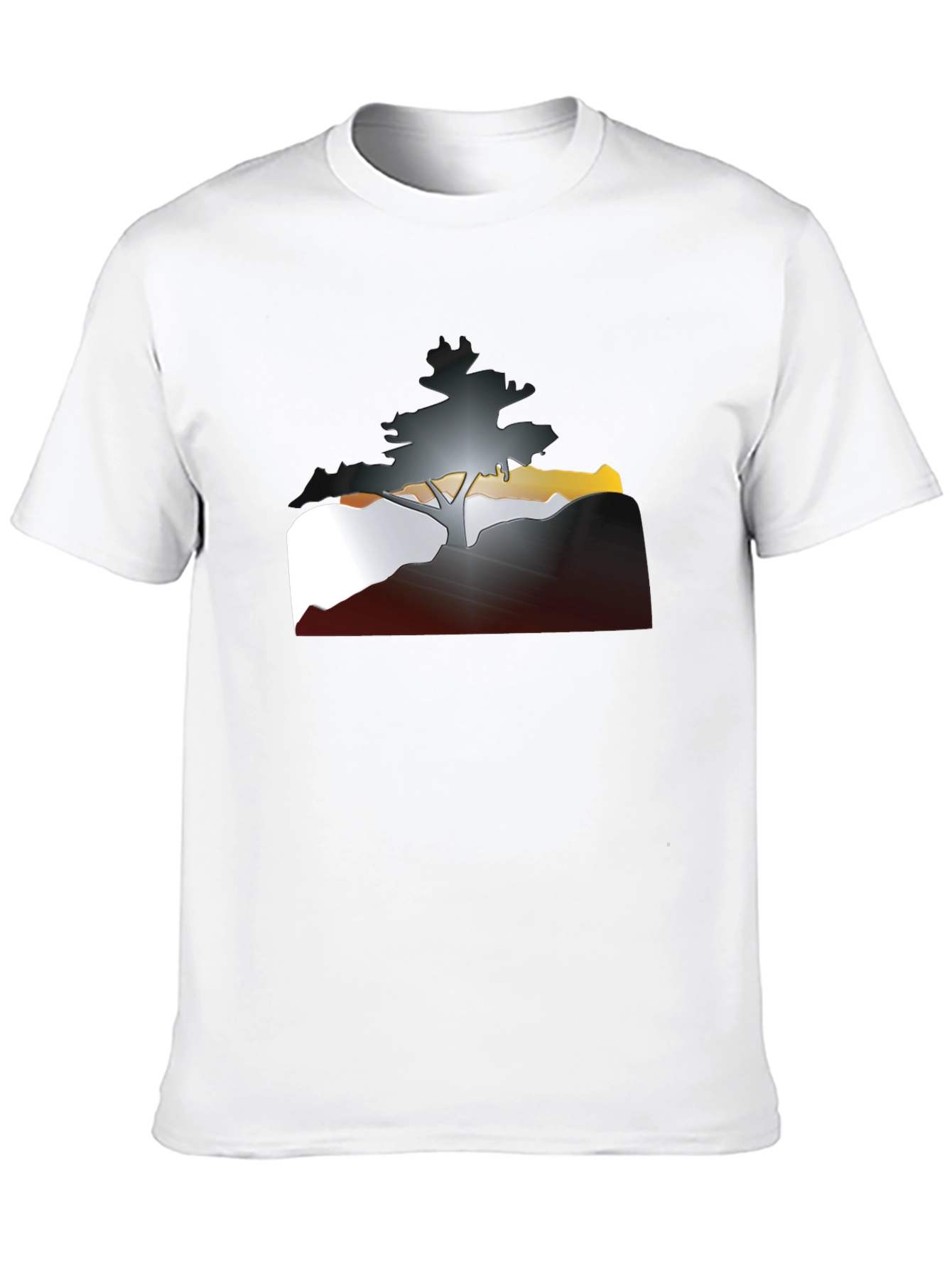 Tree Silhouette Graphic Tee - Mens Casual Style