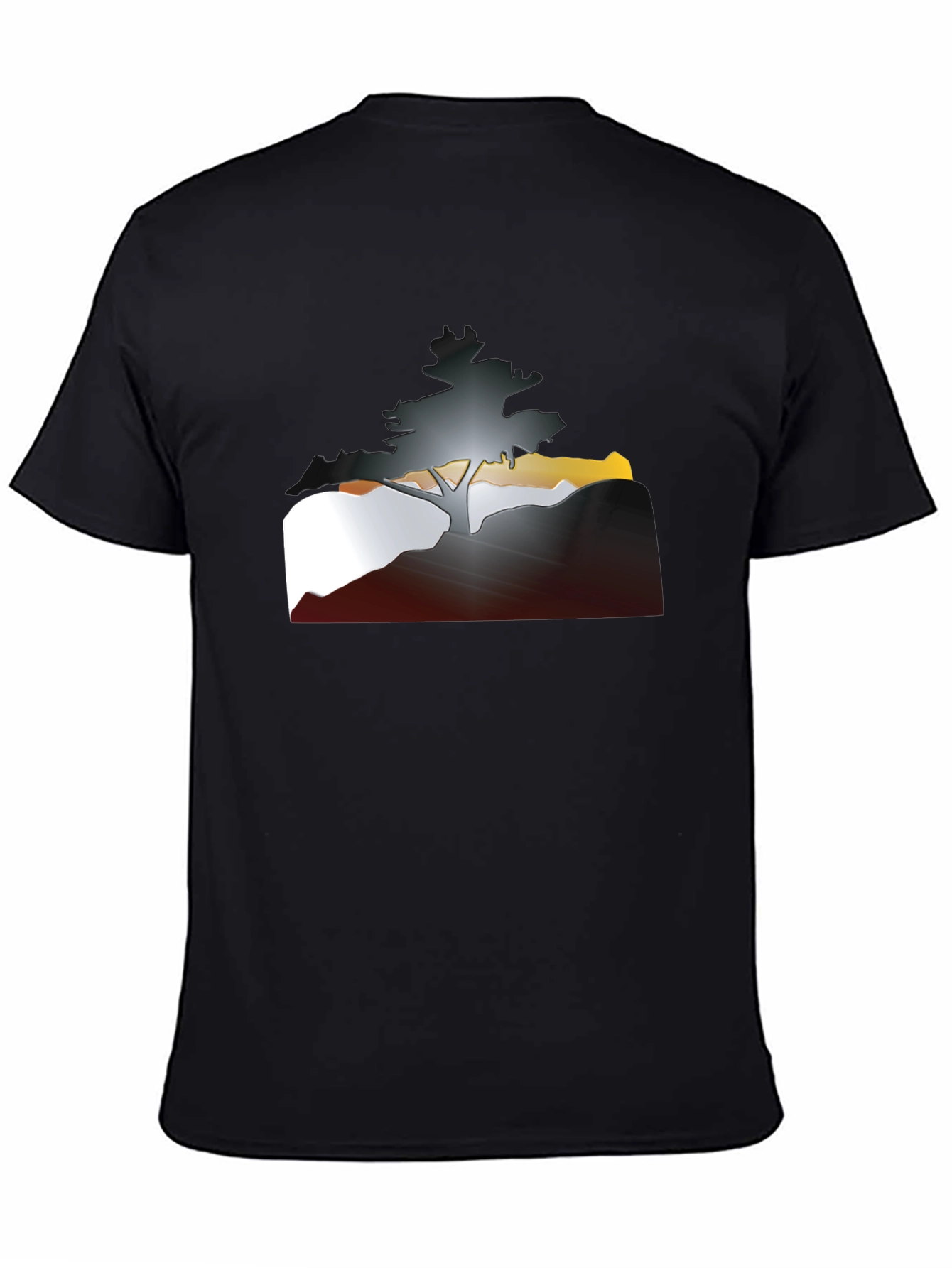 Tree Silhouette Graphic Tee - Mens Casual Style