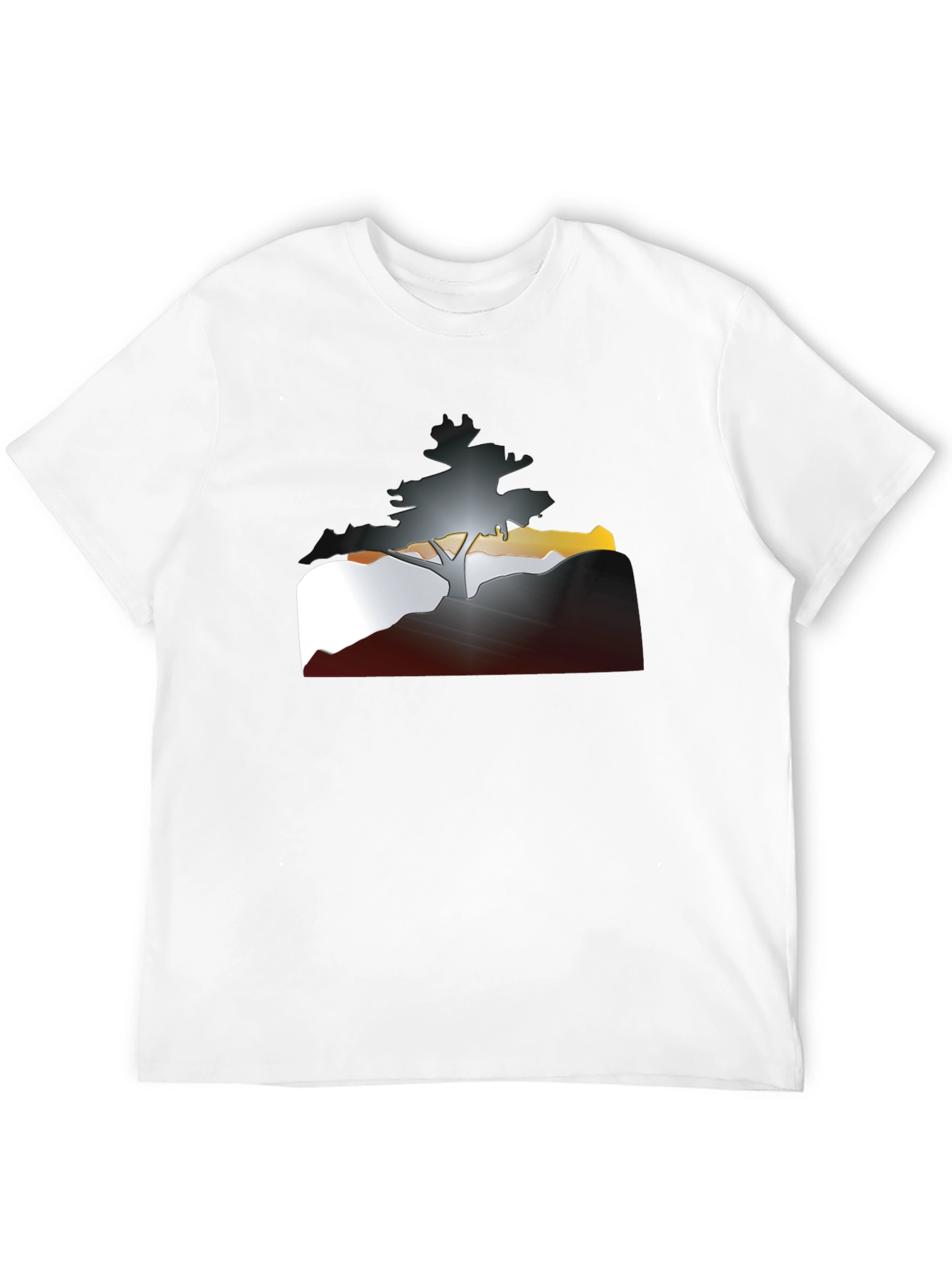 Tree Silhouette Graphic Tee - Mens Casual Style