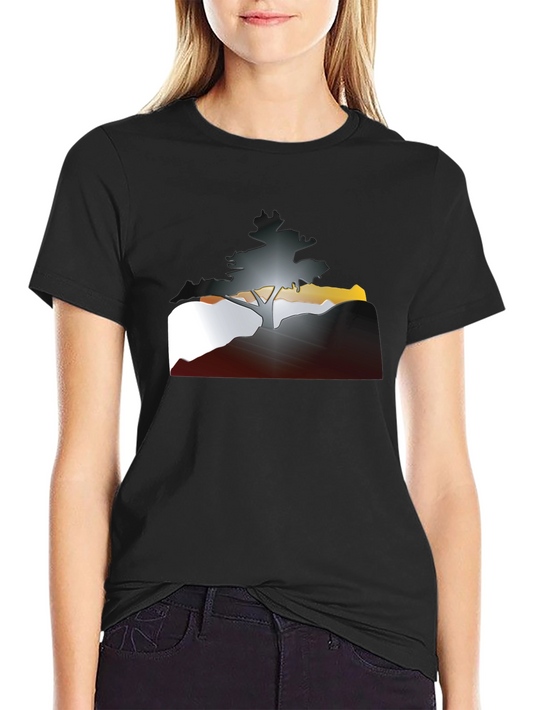 Tree Silhouette Graphic Tee - Mens Casual Style