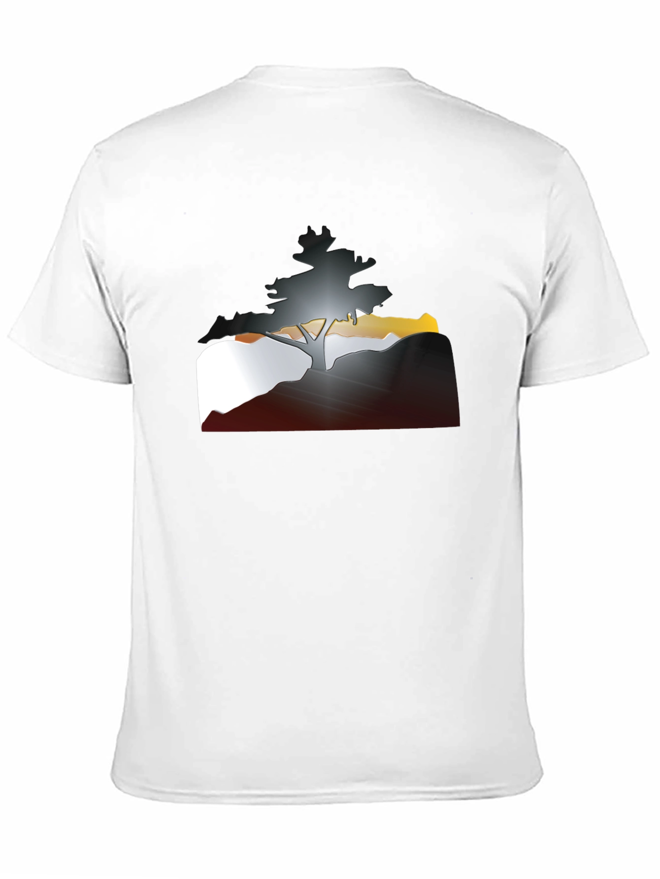 Tree Silhouette Graphic Tee - Mens Casual Style