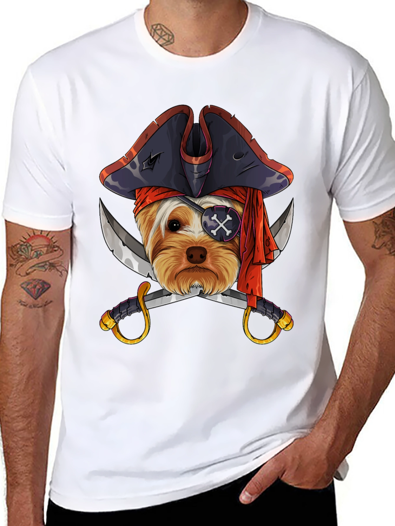 Pirate Dog T-Shirt - Novelty Graphic Tee