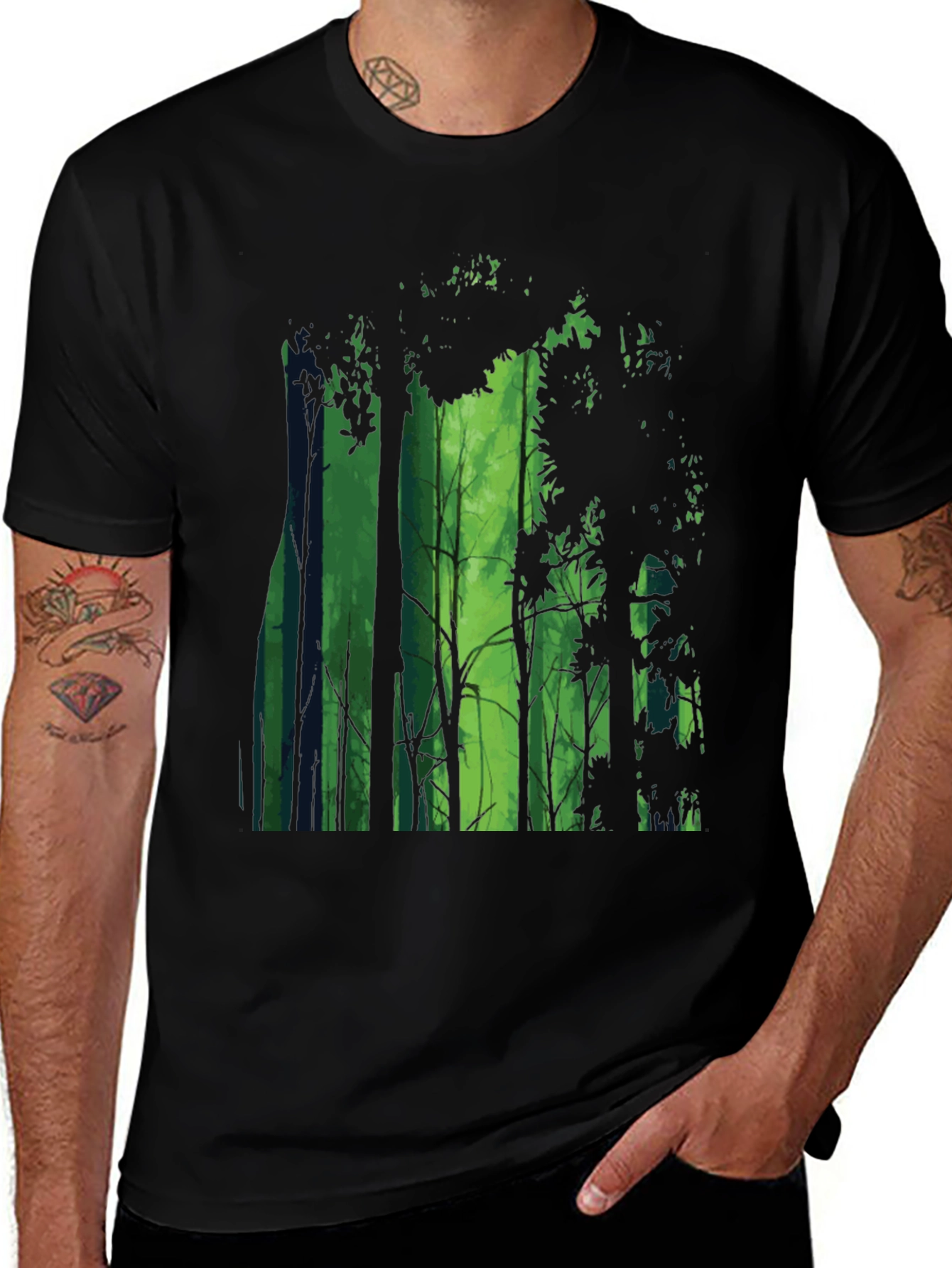 Enchanted Forest Graphic Tee - Mens Black T-Shirt