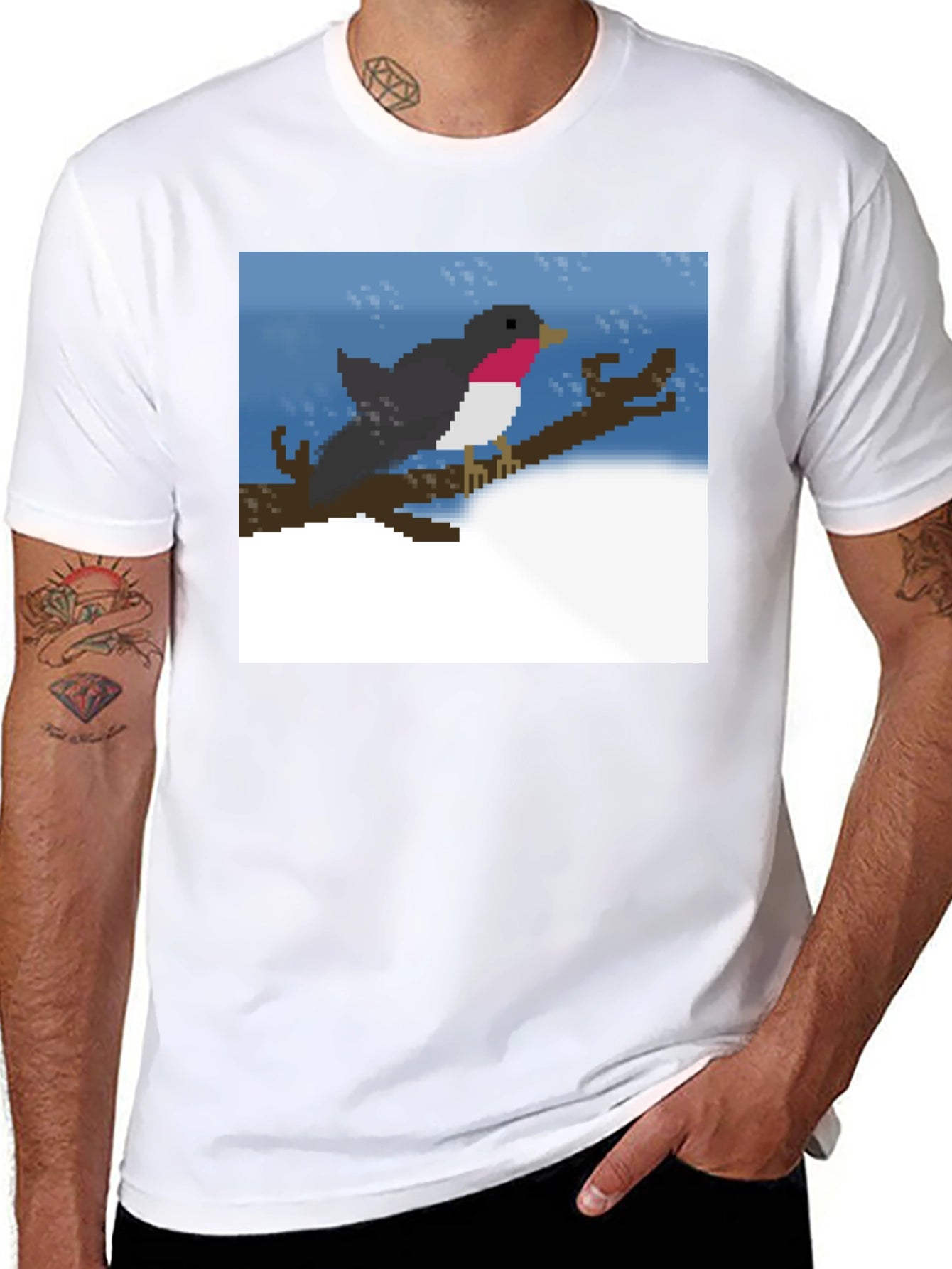 Pixelated Robin T-Shirt