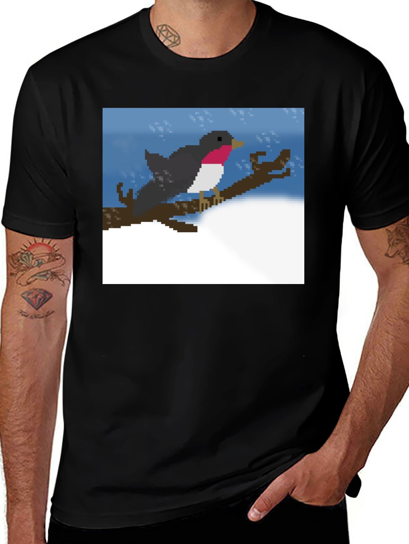 Pixelated Robin T-Shirt