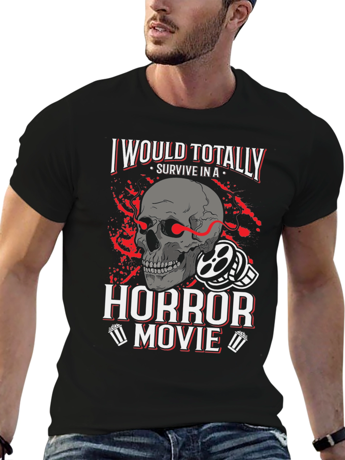 Horror Movie Survivor Graphic T-Shirt