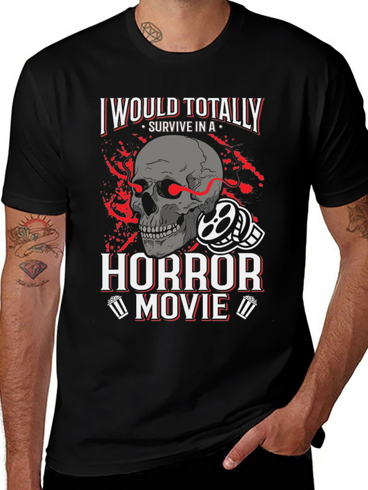Horror Movie Survivor Graphic T-Shirt