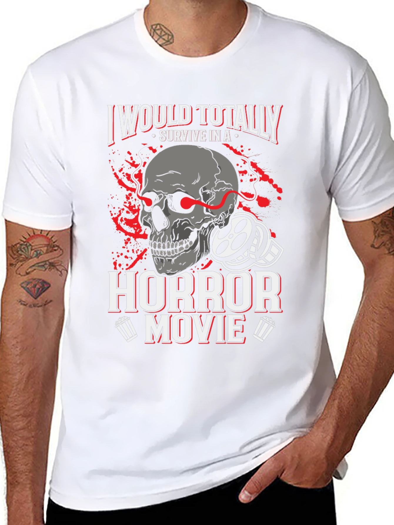 Horror Movie Survivor Graphic T-Shirt