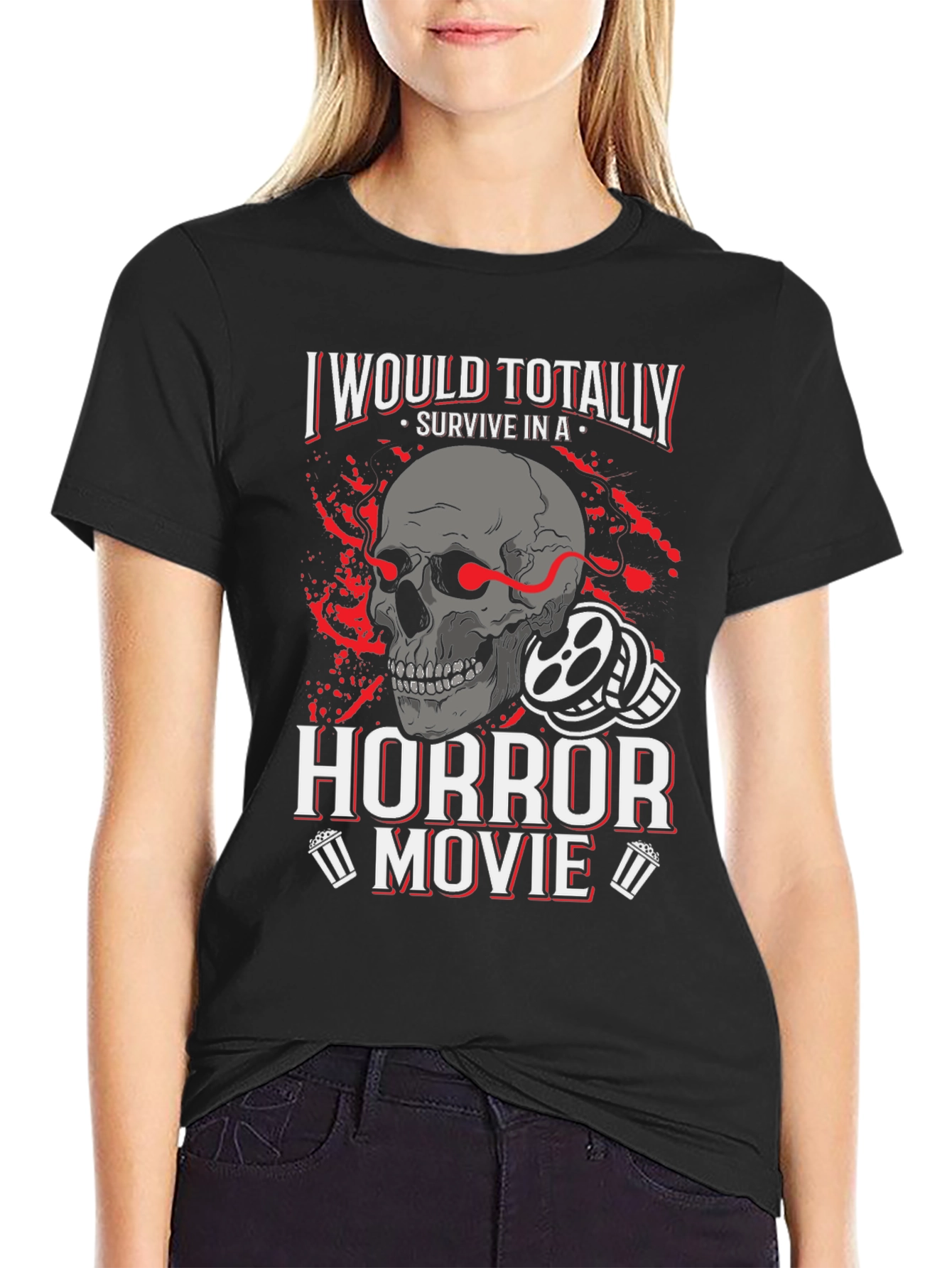 Horror Movie Survivor Graphic T-Shirt