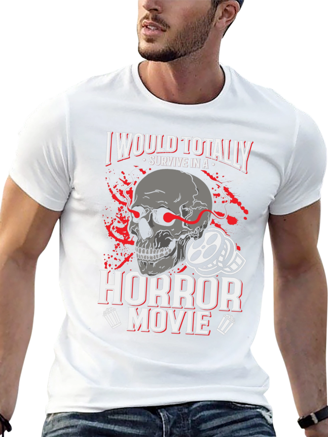 Horror Movie Survivor Graphic T-Shirt