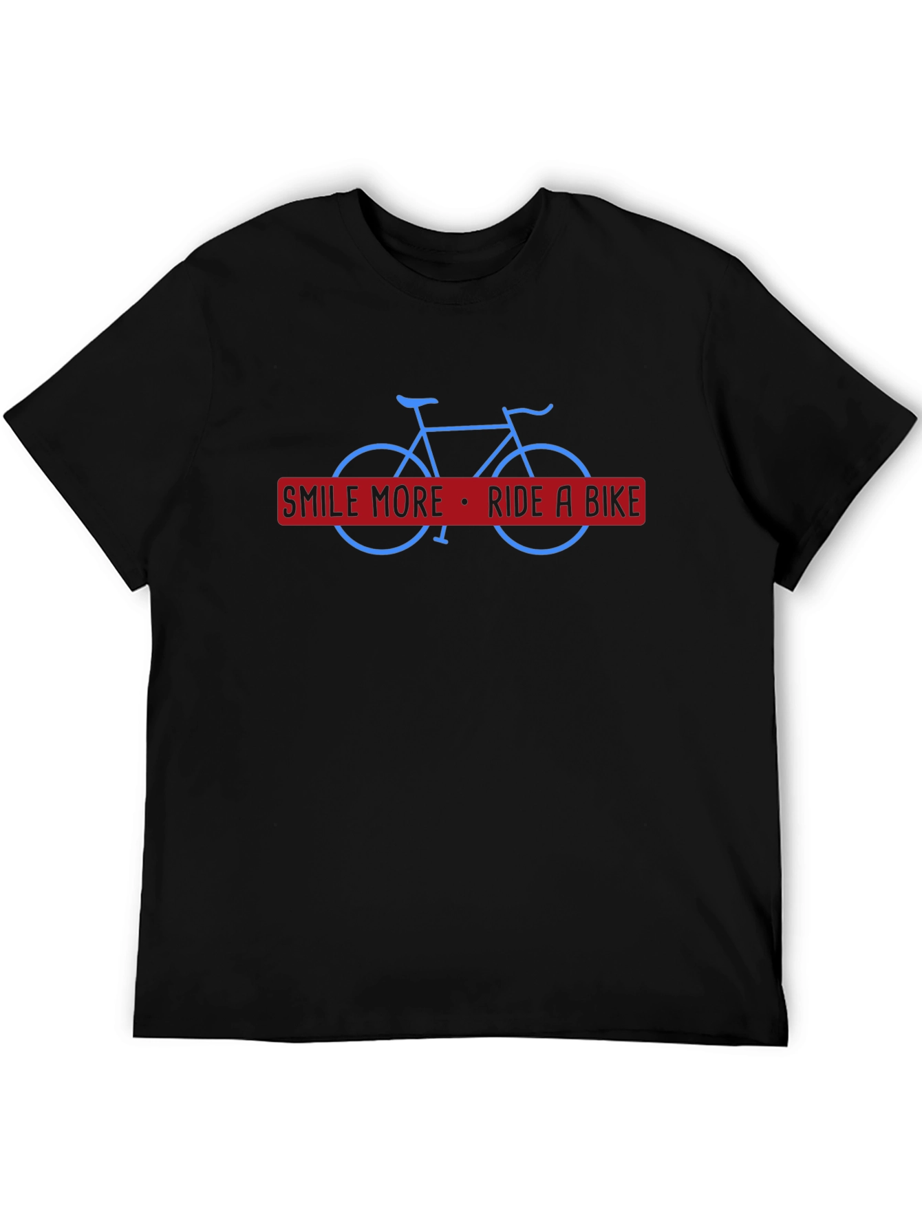 Smile More Ride a Bike Black T-Shirt