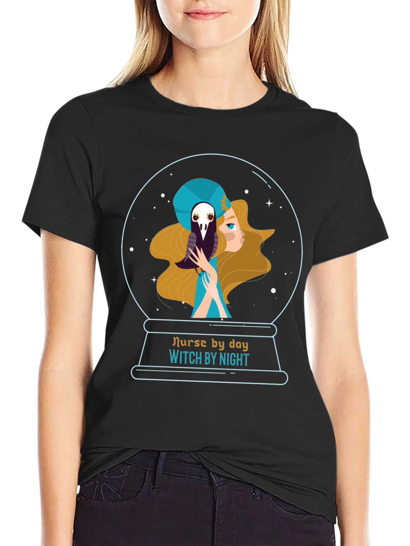 Nurse By Day Witch By Night Graphic Tee