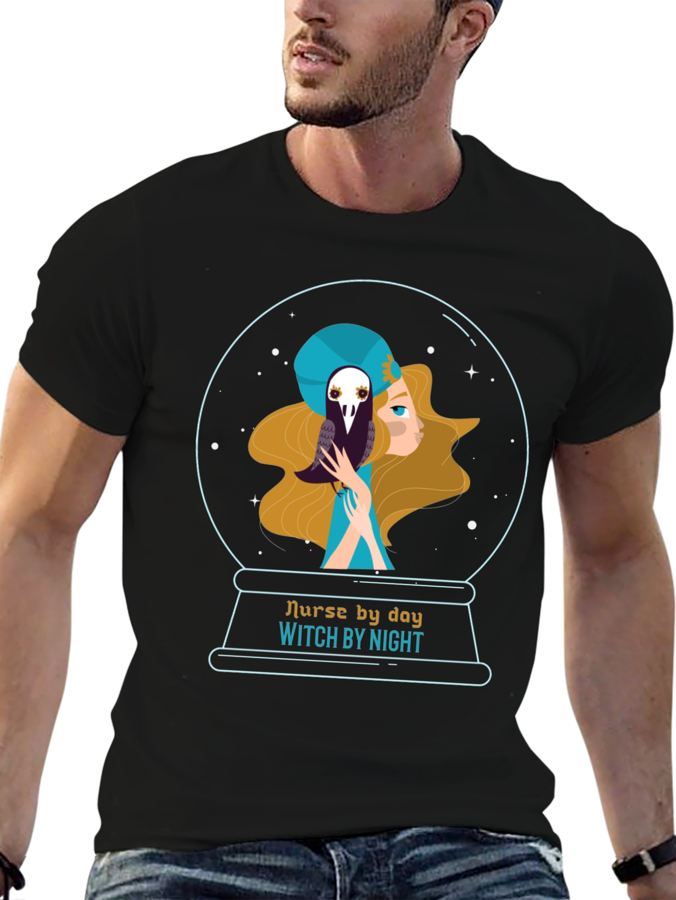 Nurse By Day Witch By Night Graphic Tee