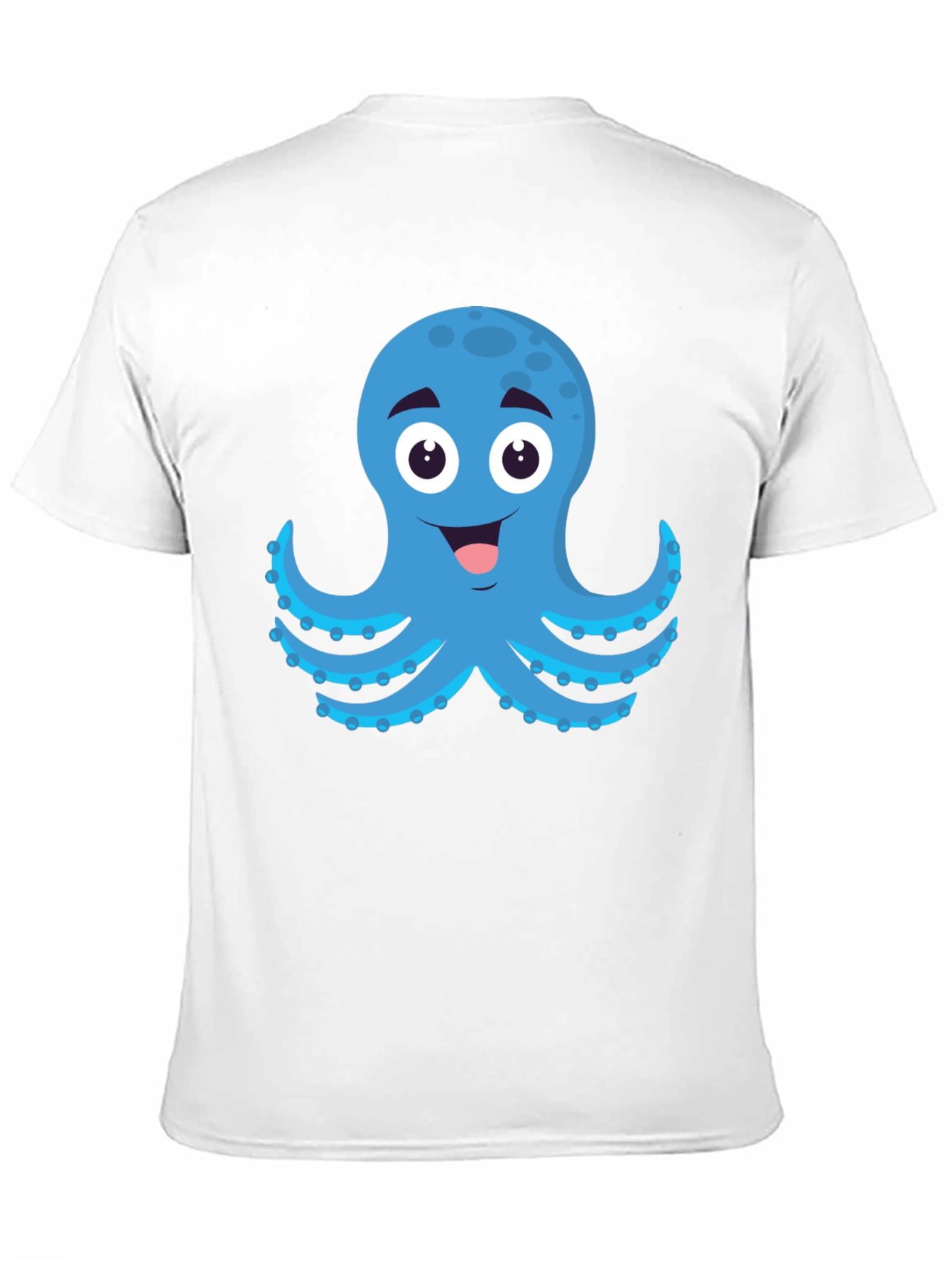 Cartoon Octopus Graphic Black T-Shirt