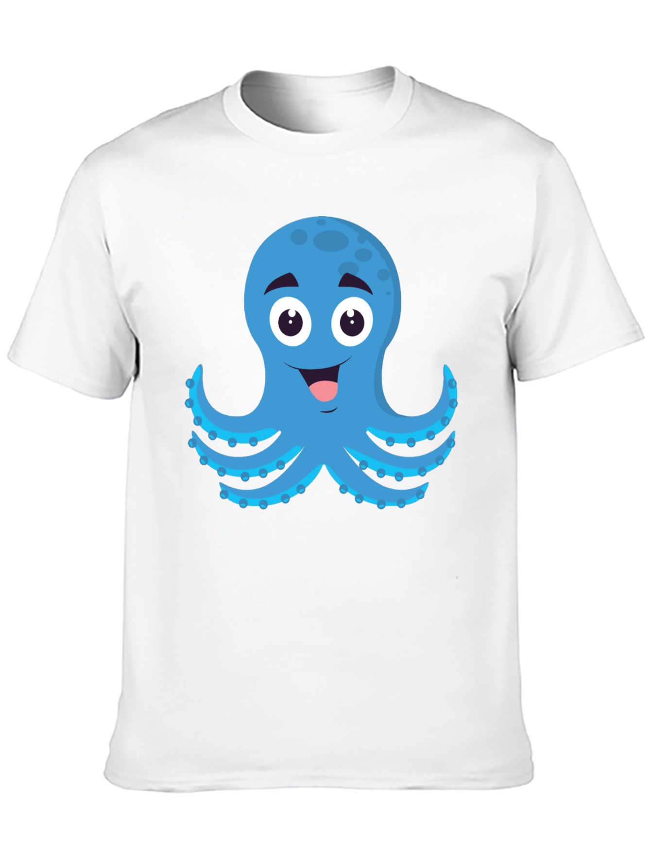 Cartoon Octopus Graphic Black T-Shirt