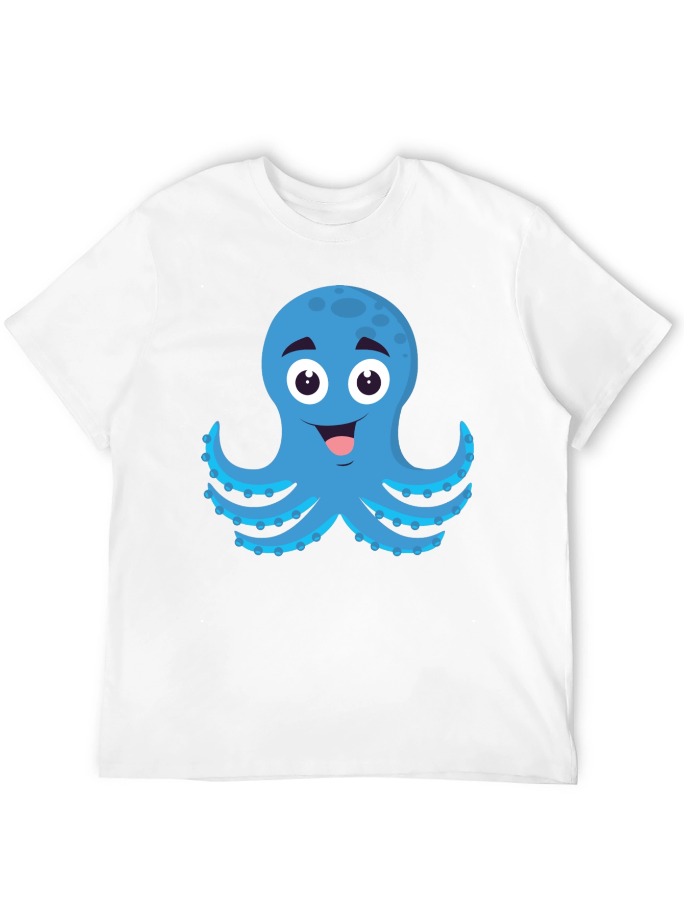 Cartoon Octopus Graphic Black T-Shirt