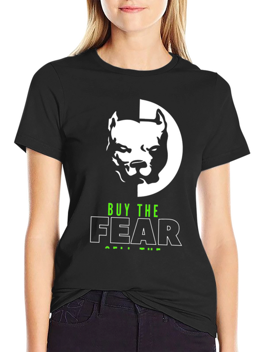 Buy The Fear T-Shirt - Pitbull Design Black Cotton Tee