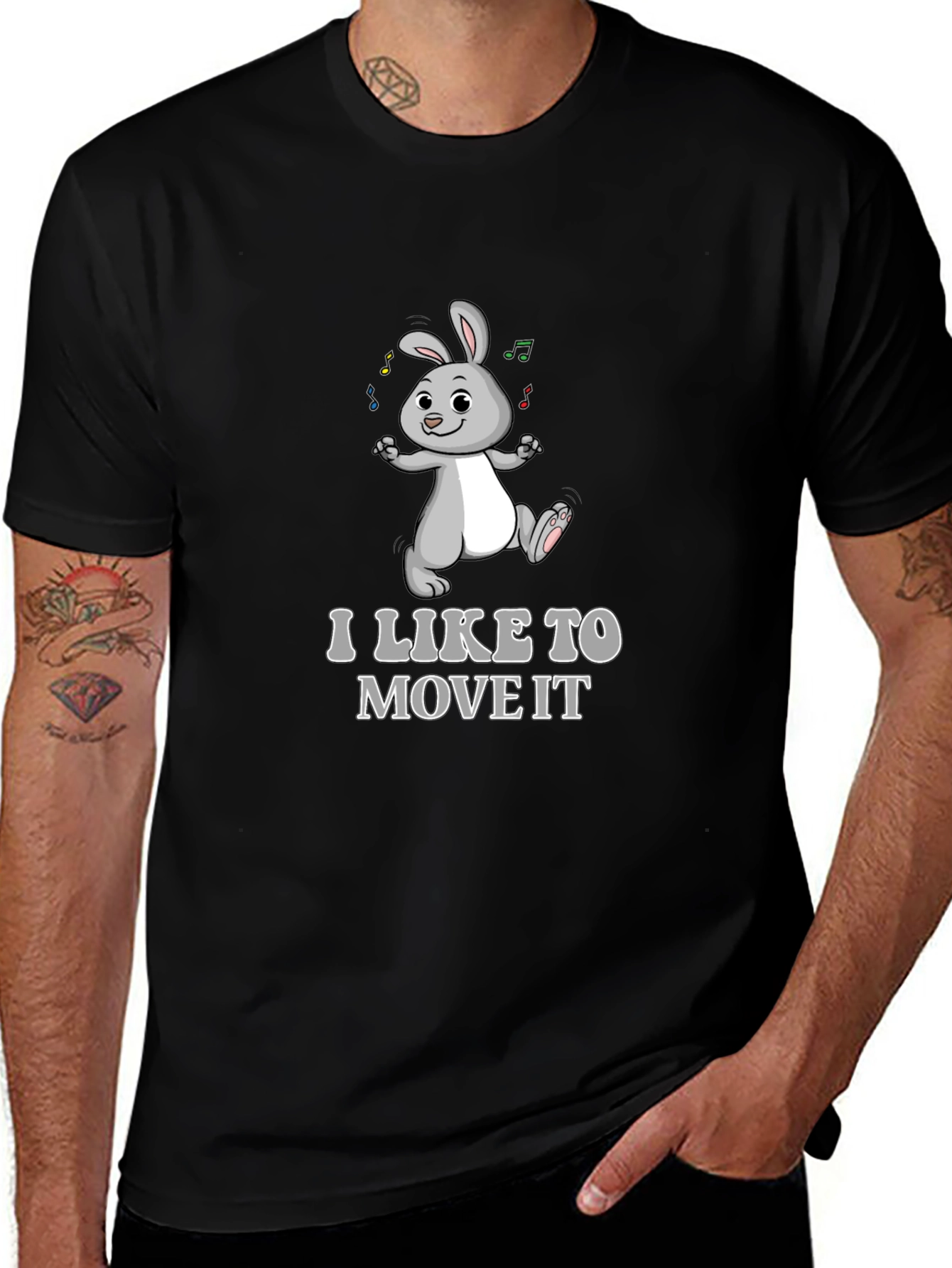 I Like To Move It Bunny Graphic T-Shirt