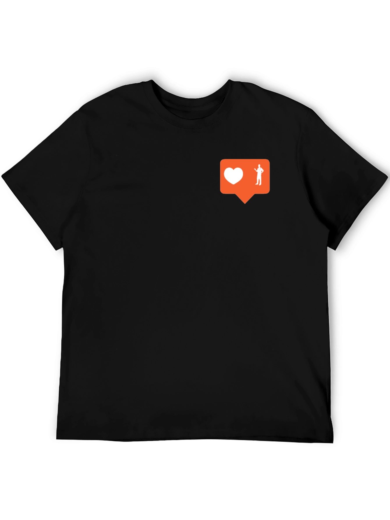 Mens Black T-Shirt with Orange Graphic