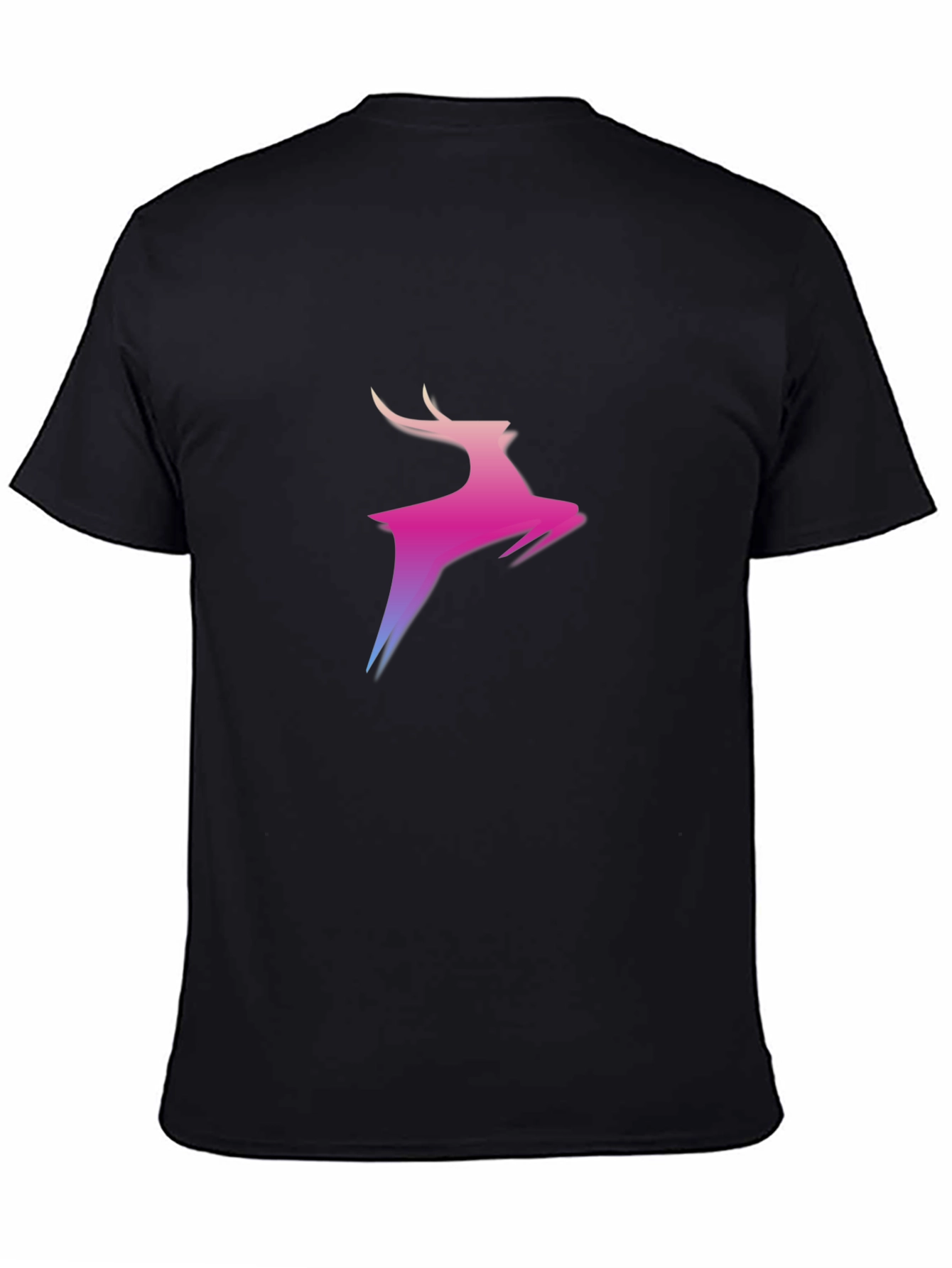 Gradient Deer Graphic Black T-Shirt