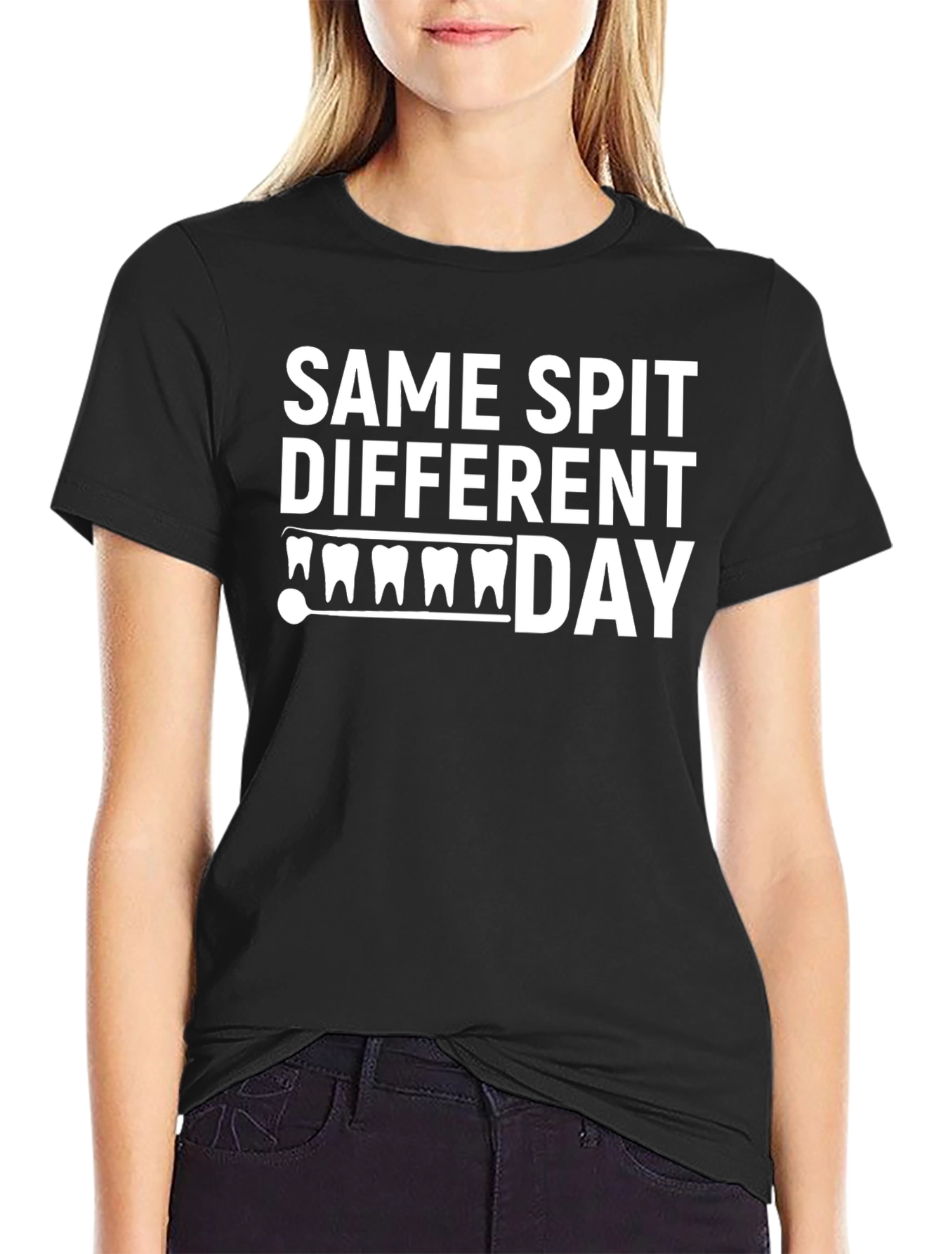 Same Spit Different Day Black T-Shirt