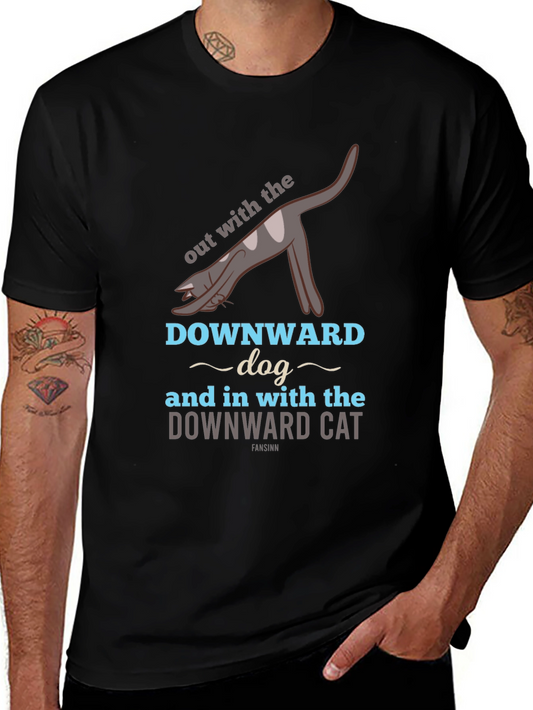 Downward Cat T-Shirt - Yoga Inspired Funny Tee