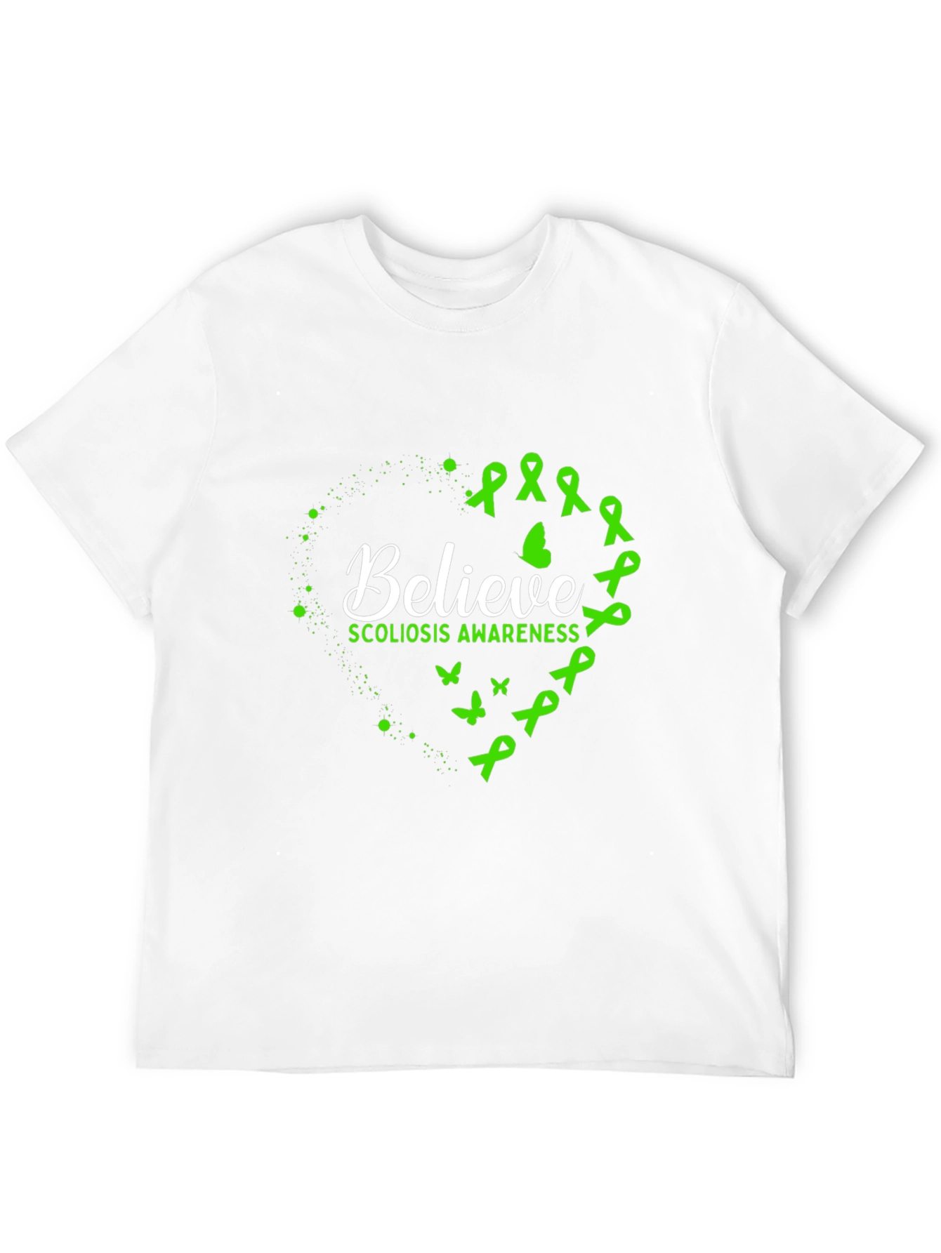 Believe Scoliosis Awareness Black T-Shirt