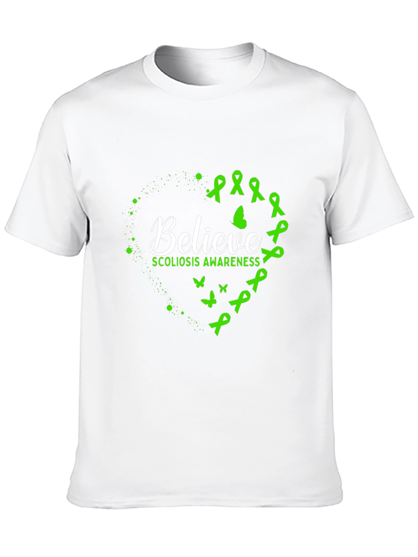 Believe Scoliosis Awareness Black T-Shirt