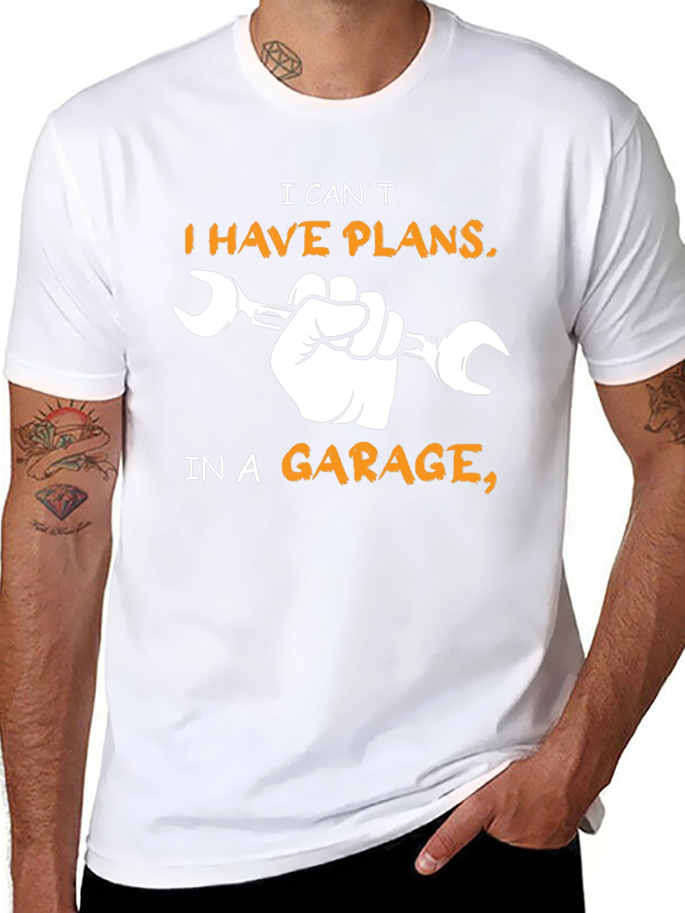 Garage Plans T-Shirt - Mechanic Hand Wrench Tee