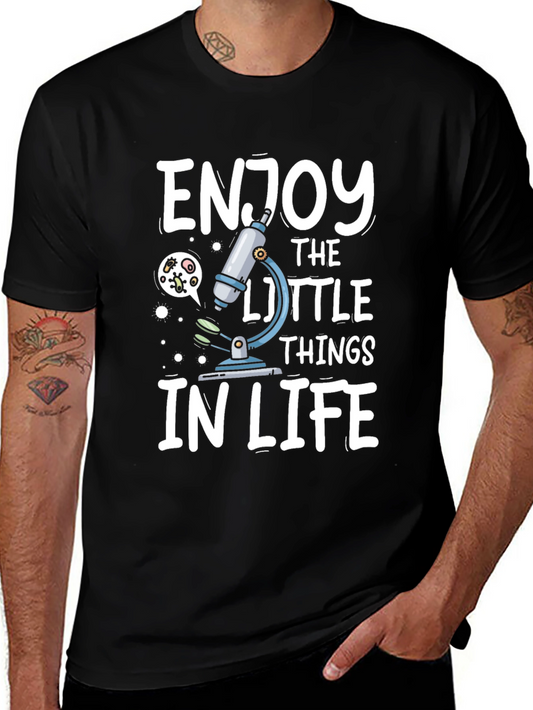 Enjoy The Little Things Microscope Graphic Tee