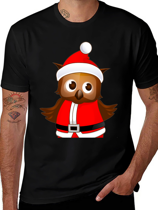 Festive Owl Santa T-Shirt