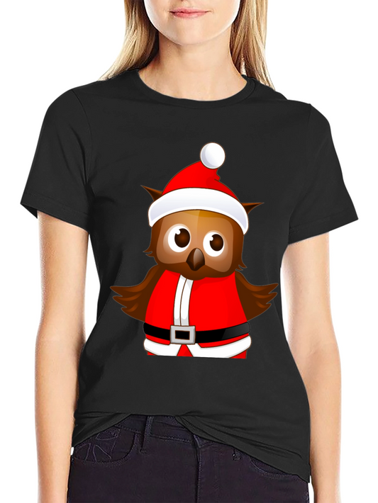 Festive Owl Santa T-Shirt