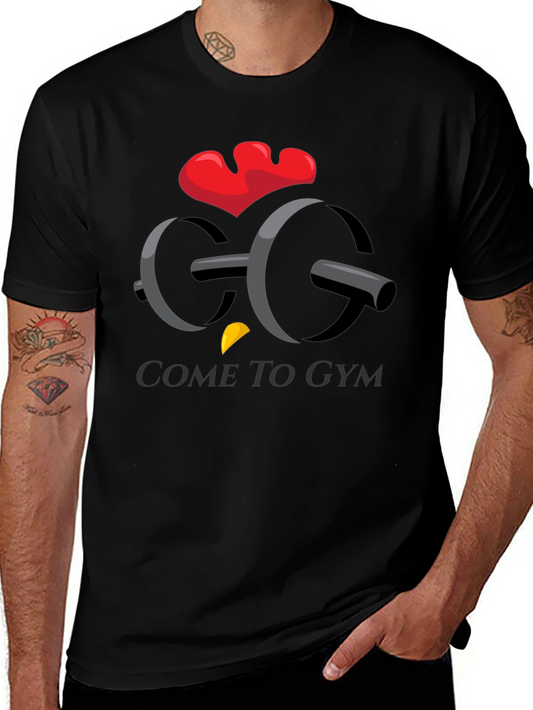 Come to Gym Graphic Tee - Workout Chicken Design