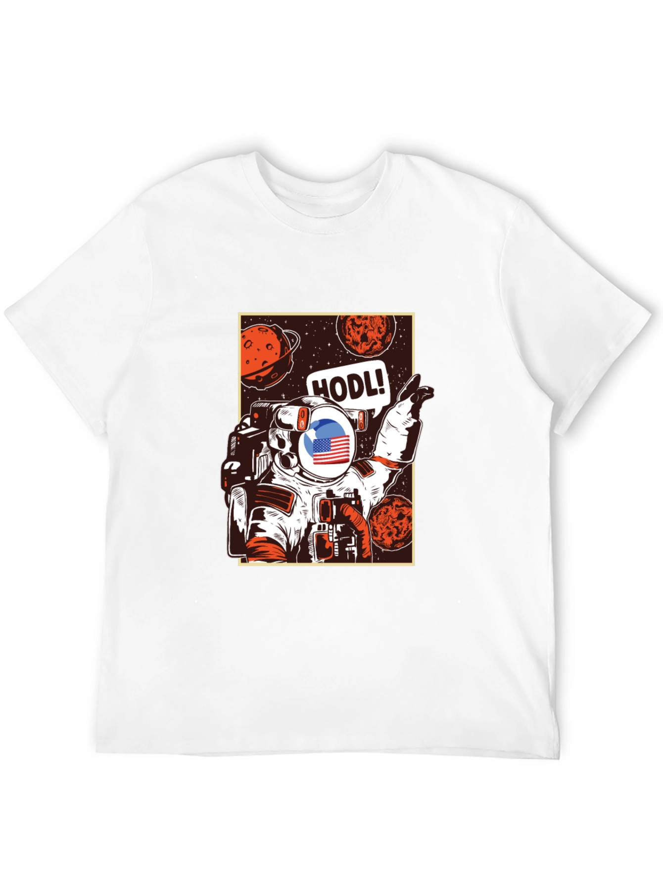 HODL Astronaut Graphic Tee - Black Cotton T-Shirt