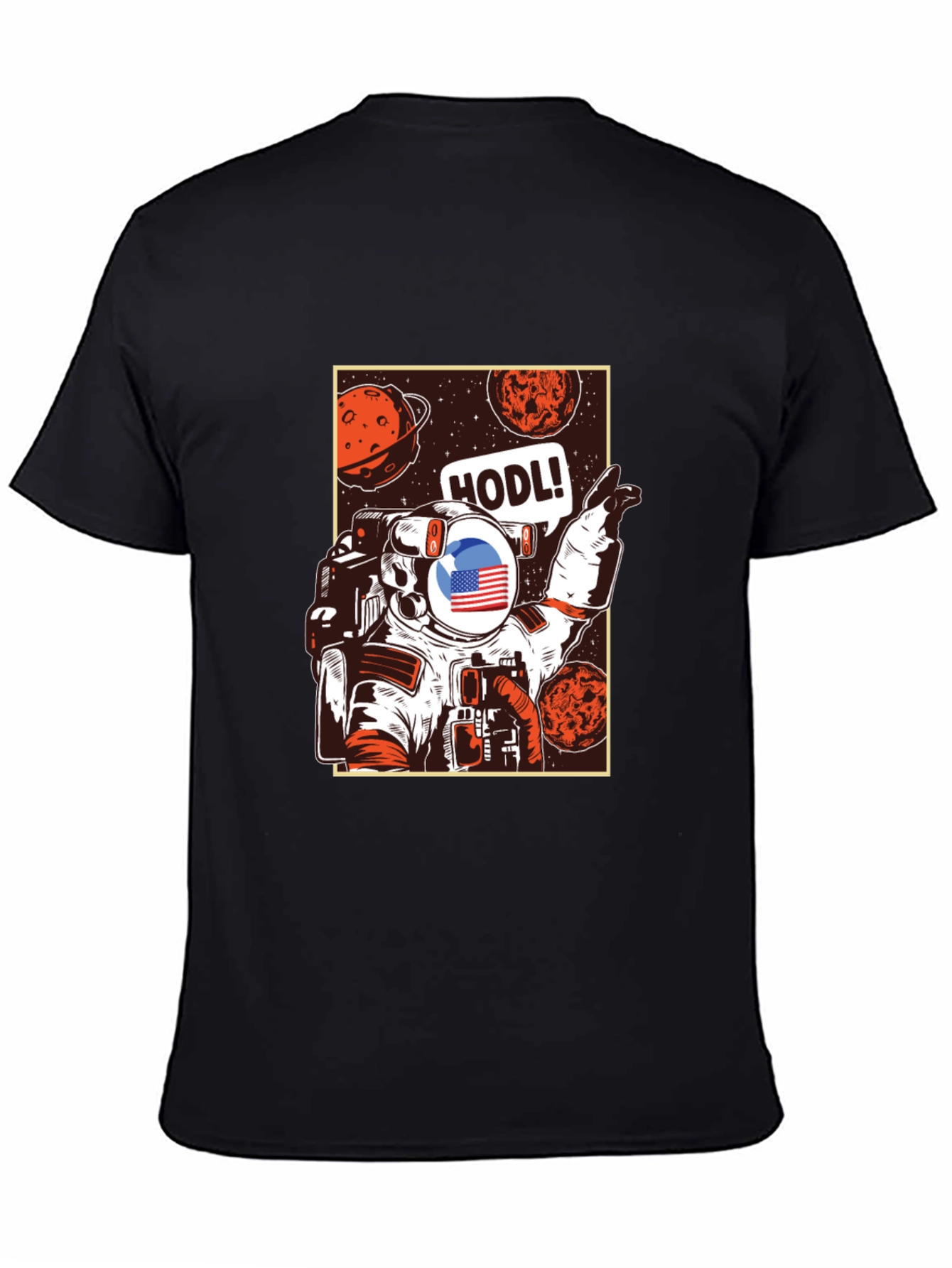 HODL Astronaut Graphic Tee - Black Cotton T-Shirt