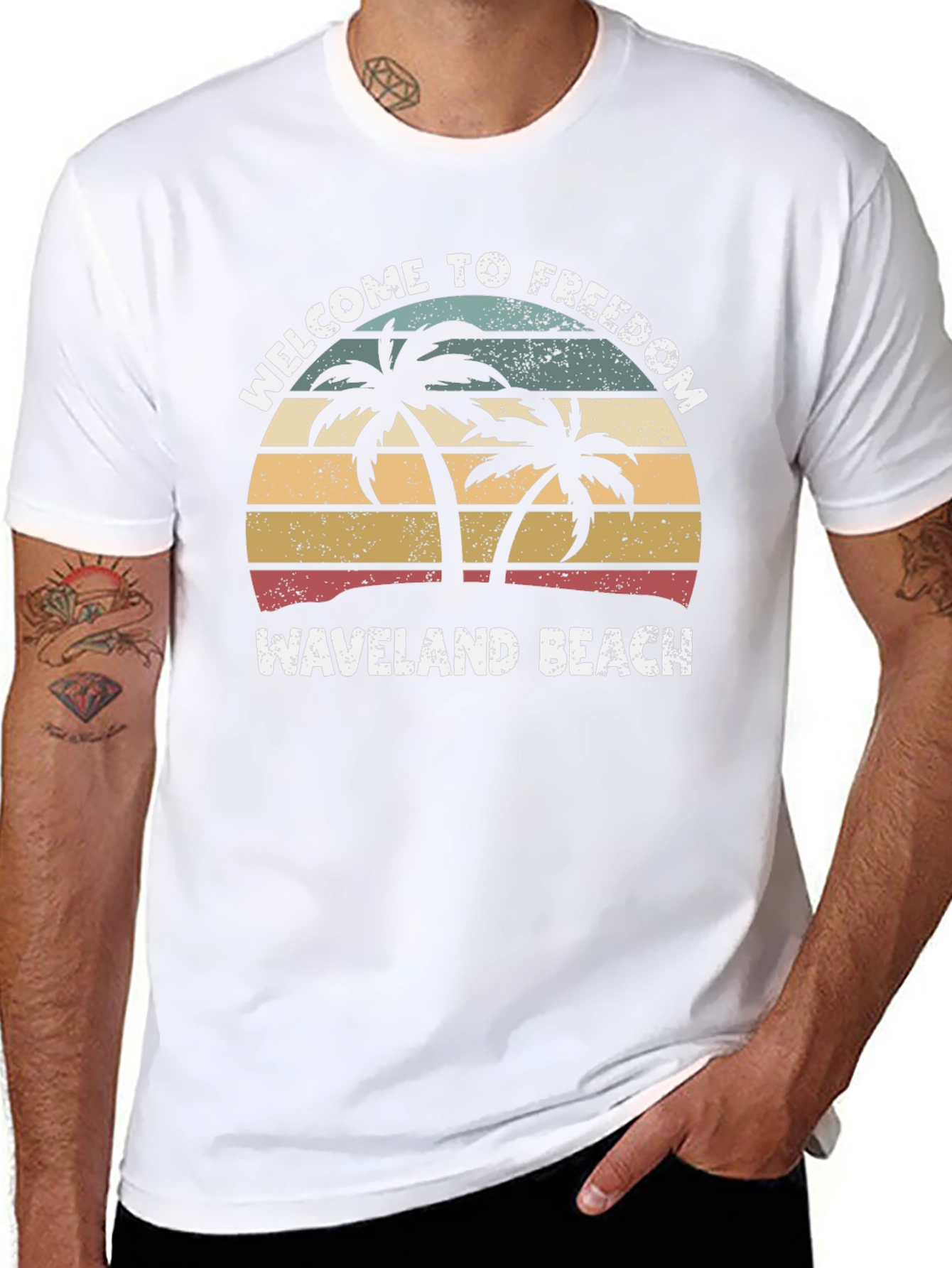 Waveland Beach Palm Tree T-Shirt
