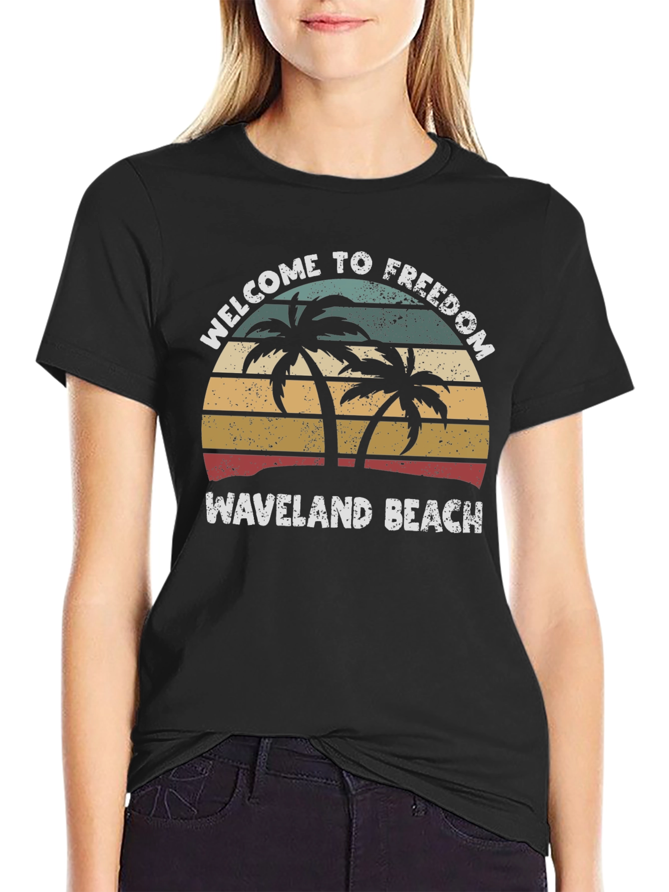 Waveland Beach Palm Tree T-Shirt