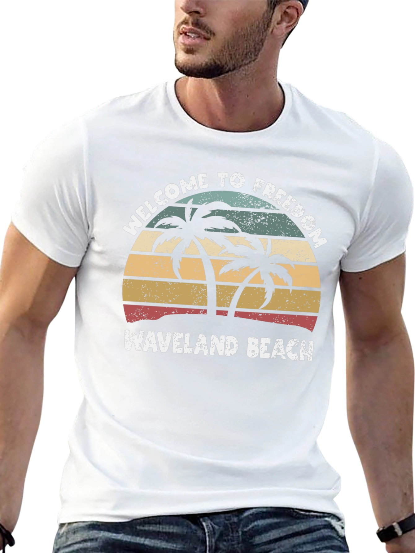 Waveland Beach Palm Tree T-Shirt