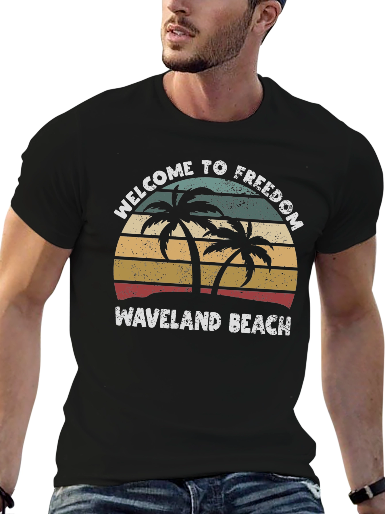 Waveland Beach Palm Tree T-Shirt