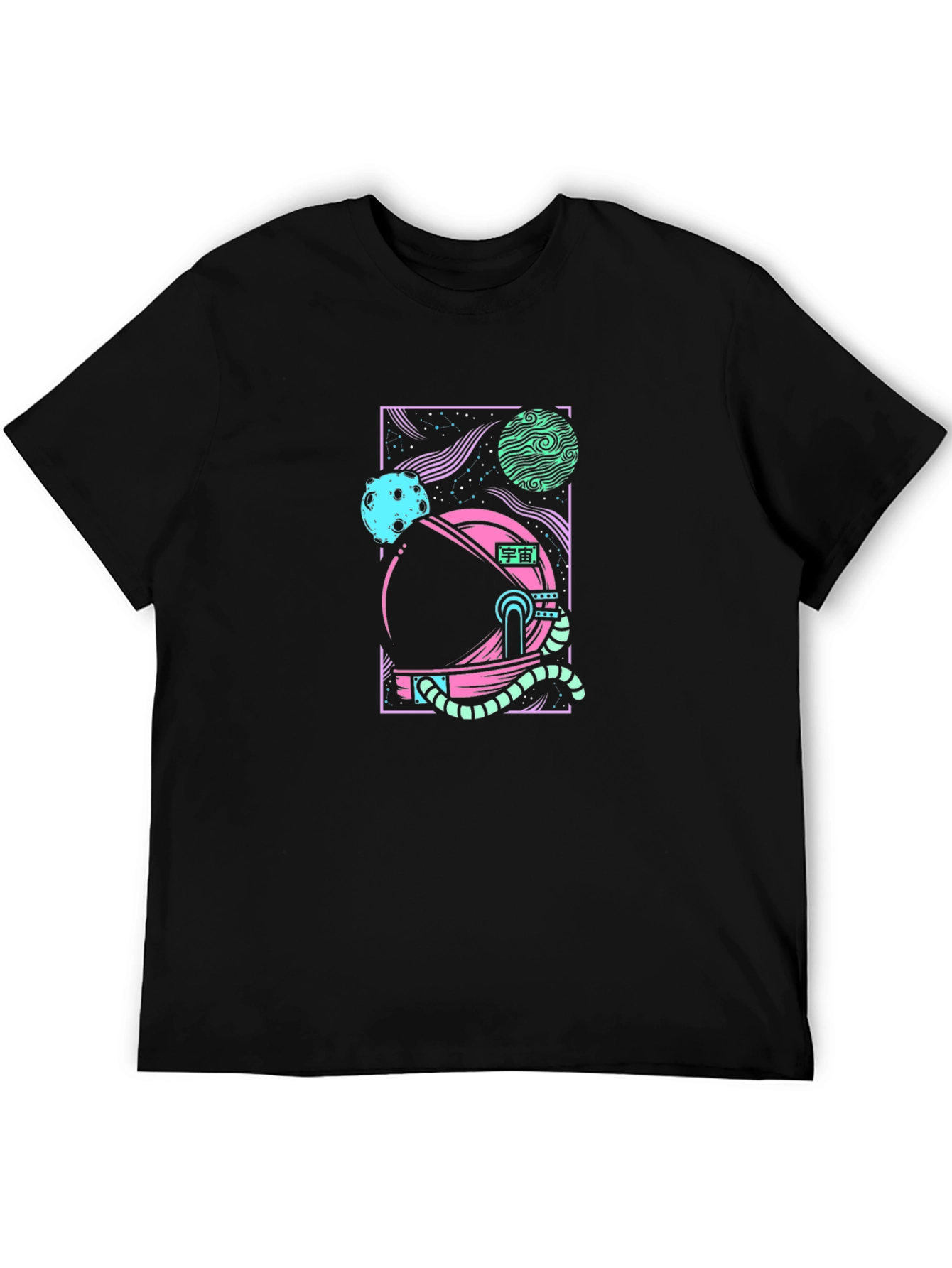 Astronaut Helmet Graphic Tee - Stylish Space Print