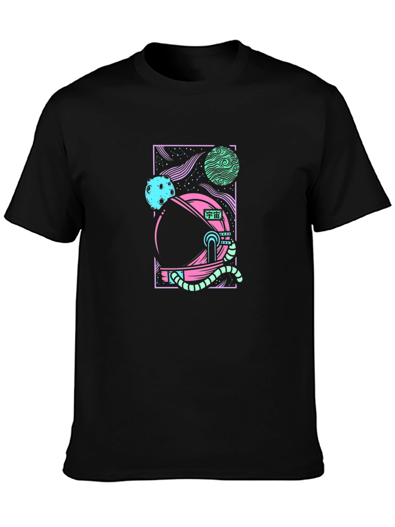 Astronaut Helmet Graphic Tee - Stylish Space Print