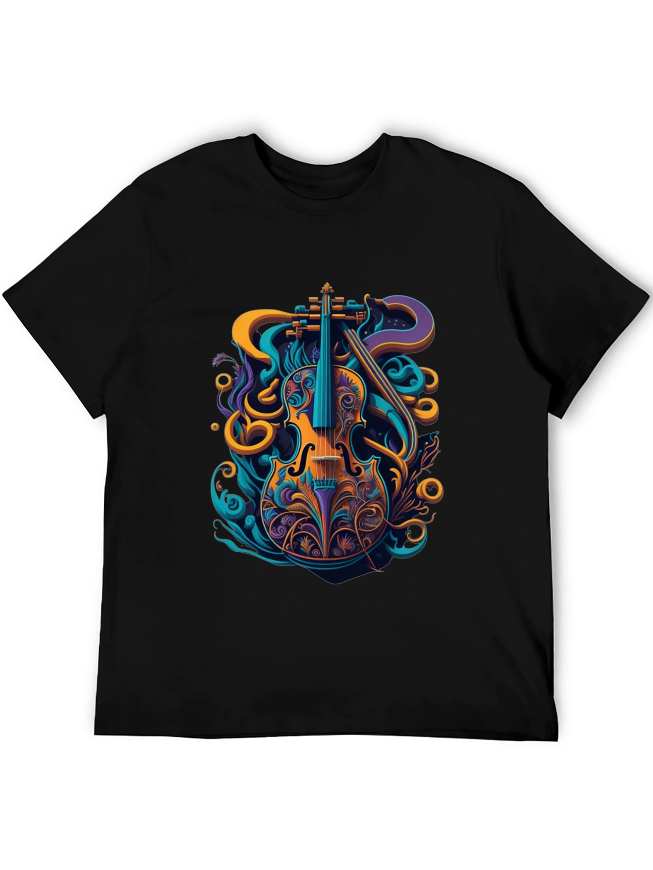 Vibrant Violin Graphic Tee - Stylish Musical Design