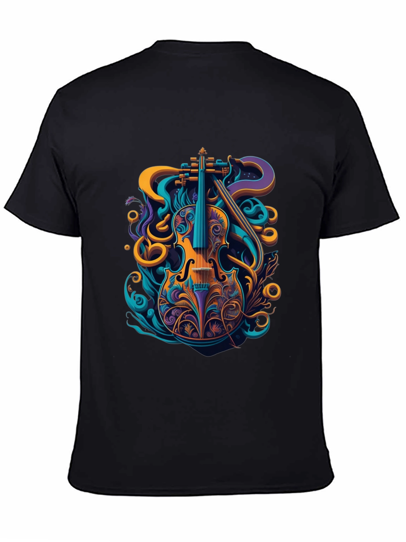 Vibrant Violin Graphic Tee - Stylish Musical Design