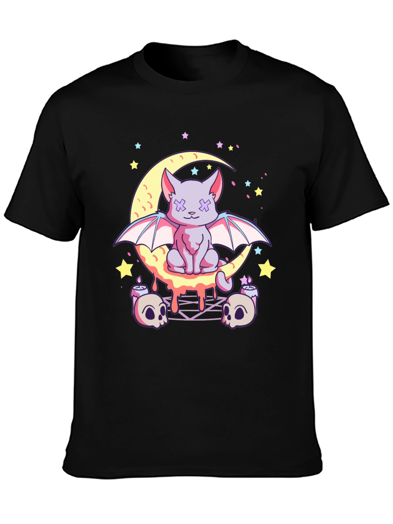 Gothic Bat Cat Moon T-Shirt