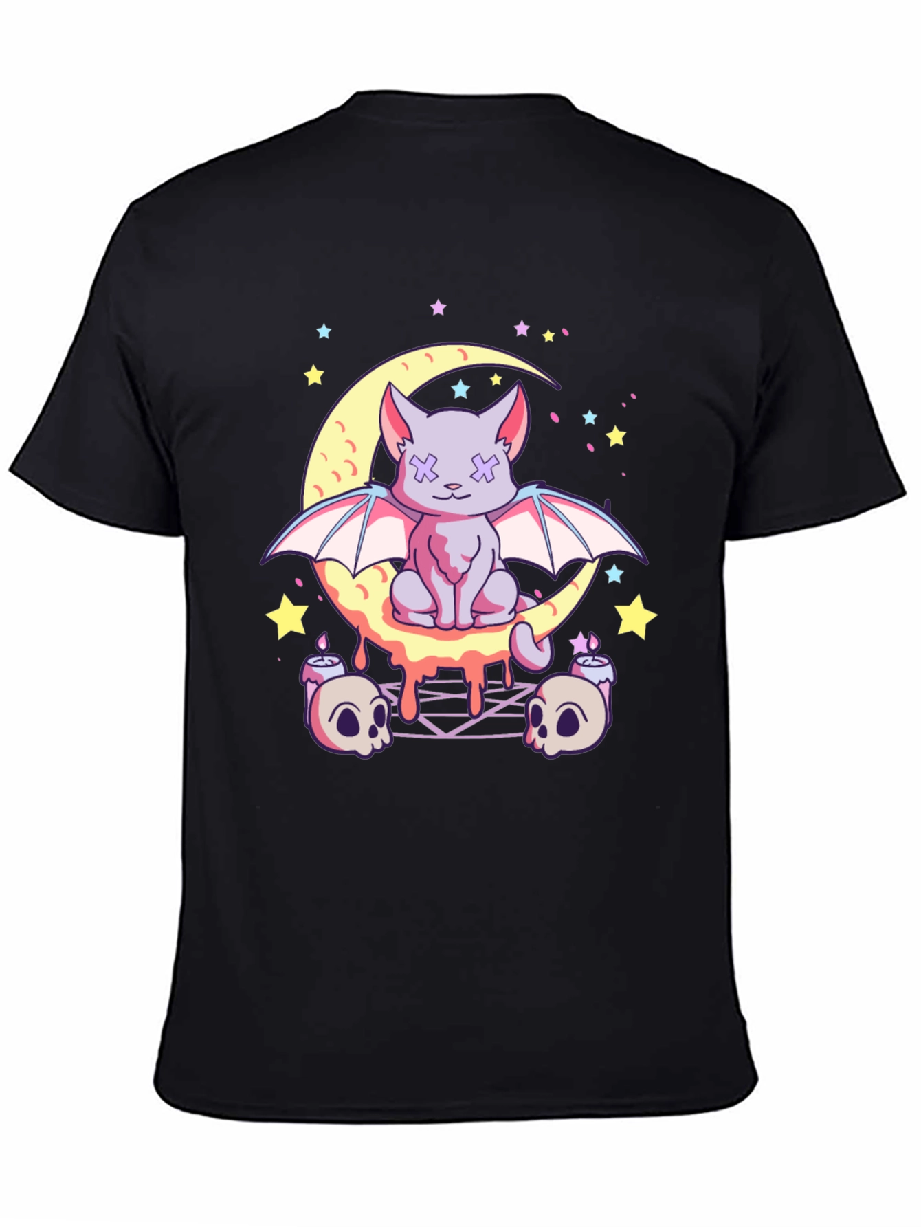 Gothic Bat Cat Moon T-Shirt