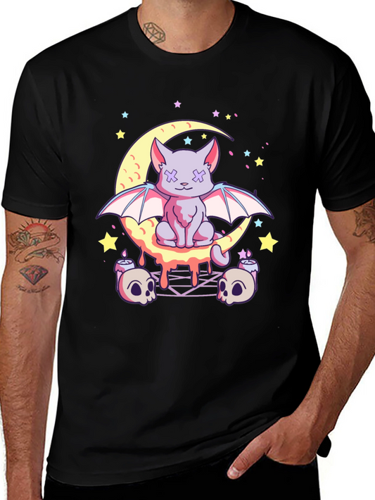 Gothic Bat Cat Moon T-Shirt