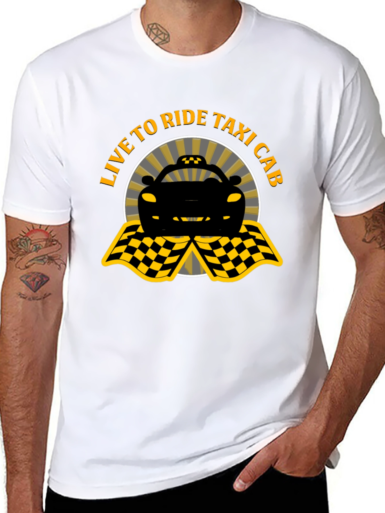 Live to Ride Taxi Cab Graphic Tee