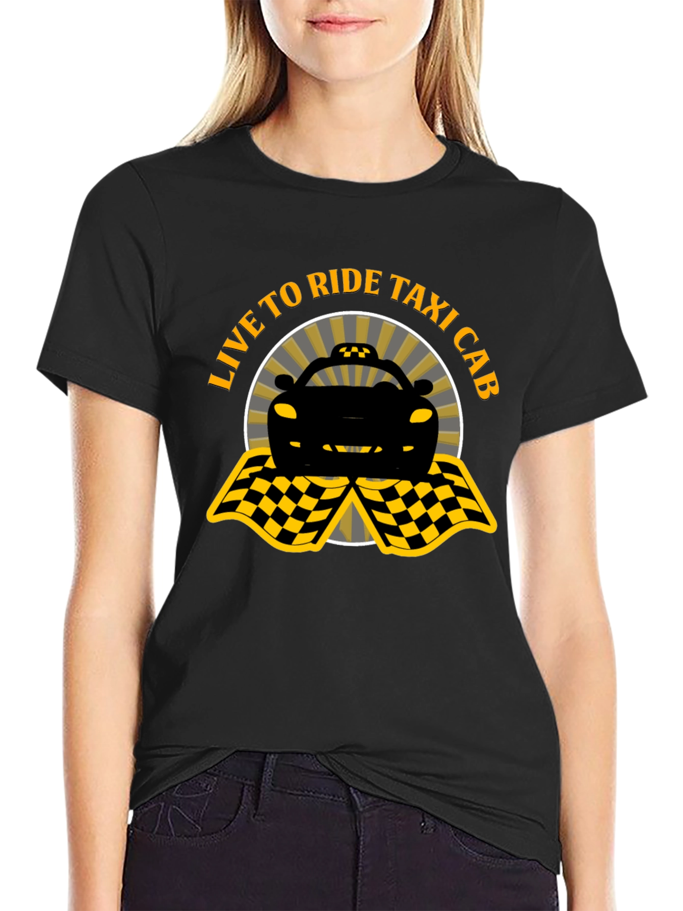 Live to Ride Taxi Cab Graphic Tee
