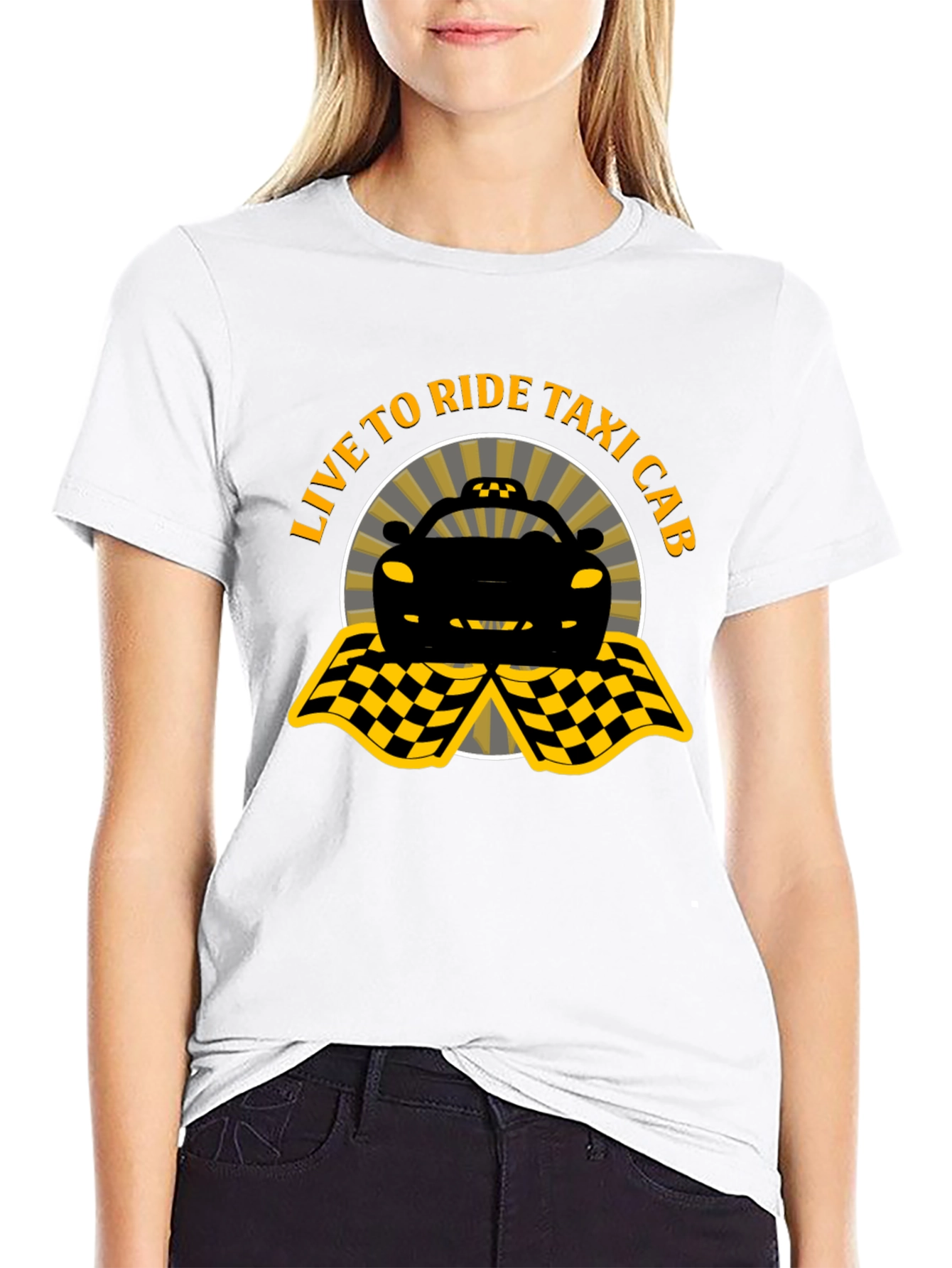Live to Ride Taxi Cab Graphic Tee